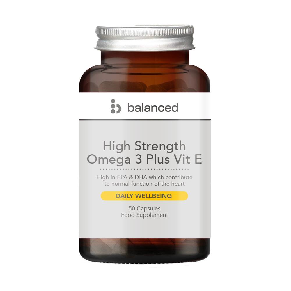 High Strength Omega 3 + Vit E 50 Gel Caps - Reusable Bottle - Just Natural