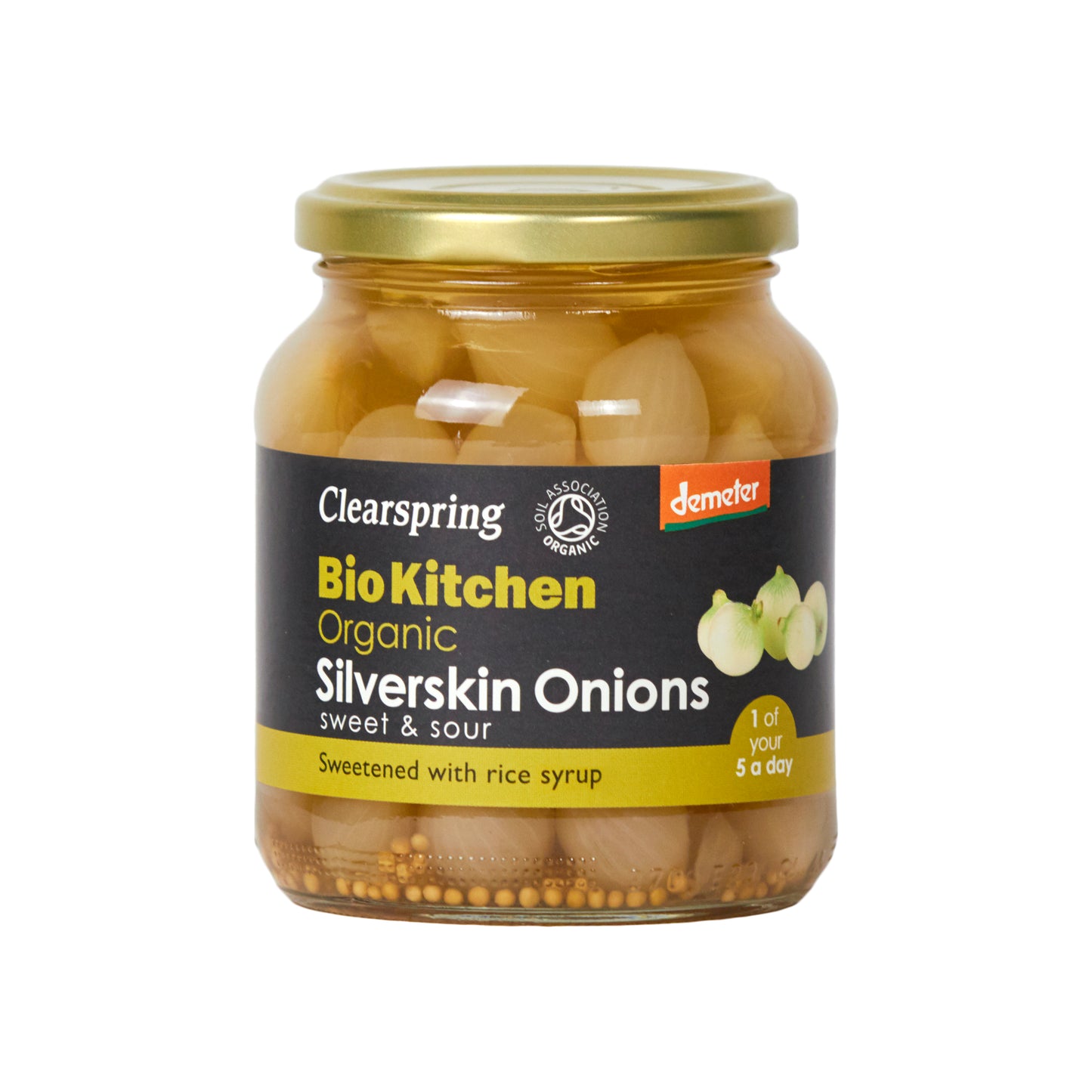 Organic Silverskin Onions (Sweet & Sour) 340g