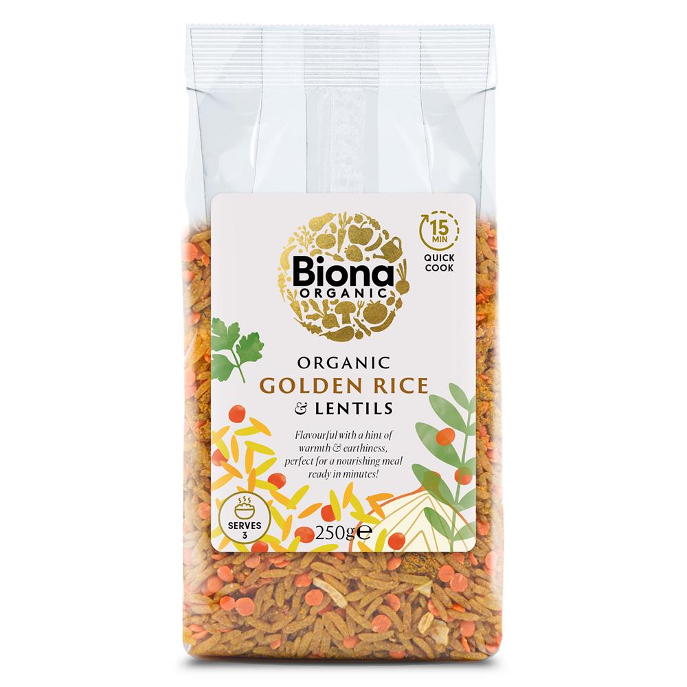 Organic Golden Rice & Lentils 250g - Just Natural