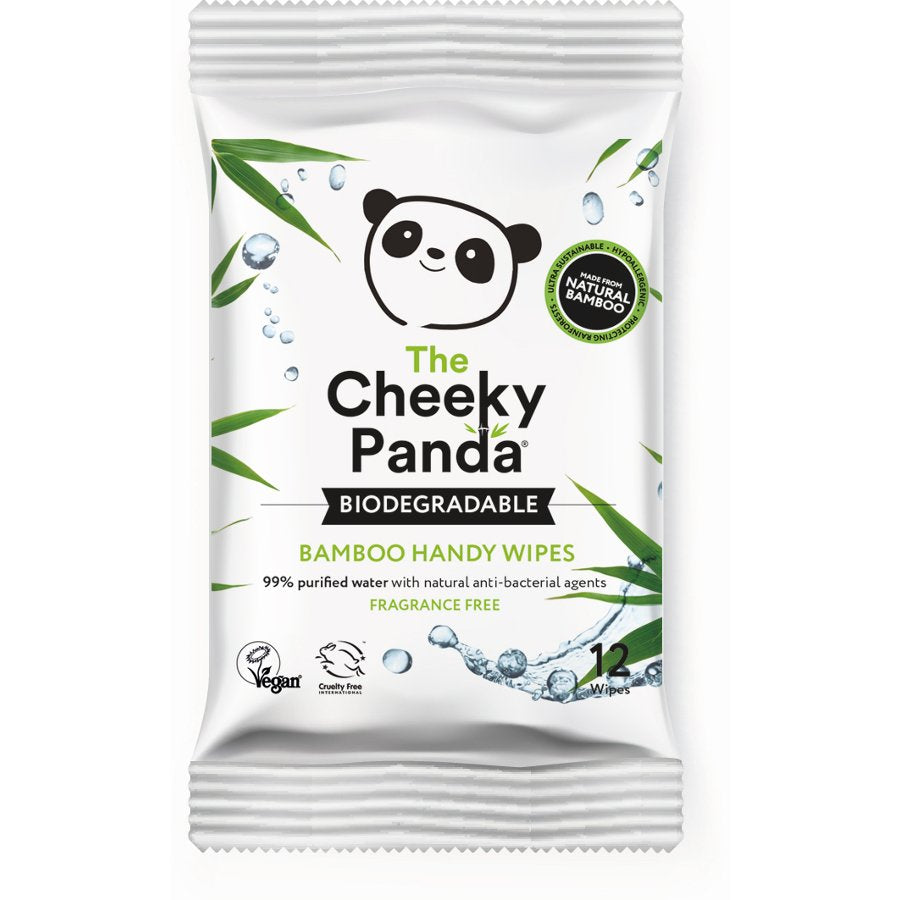 Cheeky Panda Biodegradable Bamboo Handy Wipes 12 Wipes - Just Natural