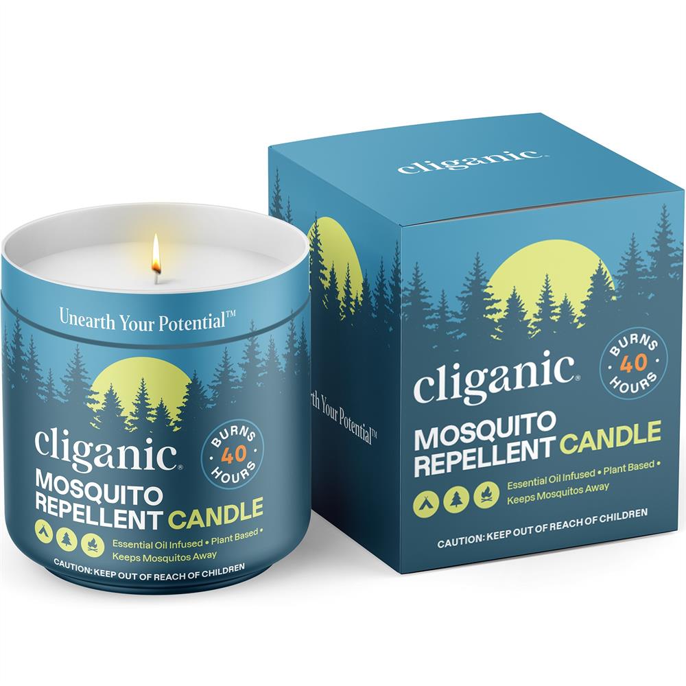 Cliganic Mosquito Repellent Candle 9oz 9 Ounce