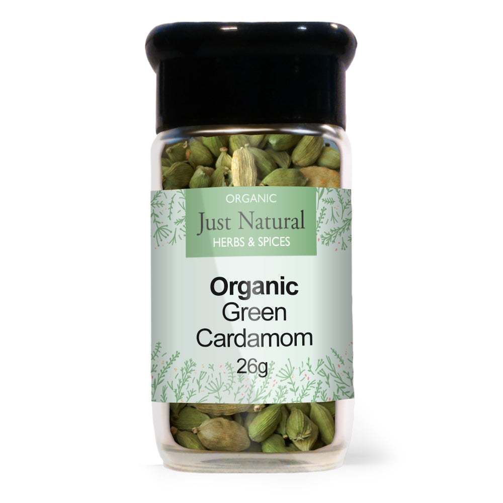 Just Natural Cardamom Whole (Glass Jar) 26g - Just Natural