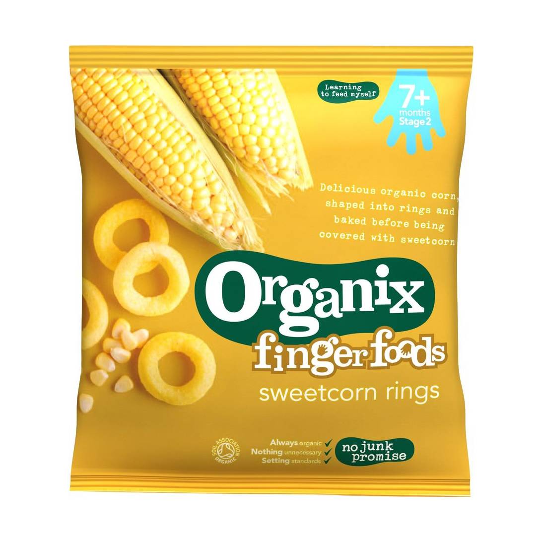 Organix Crunchy Sweetcorn Rings 20g - Just Natural