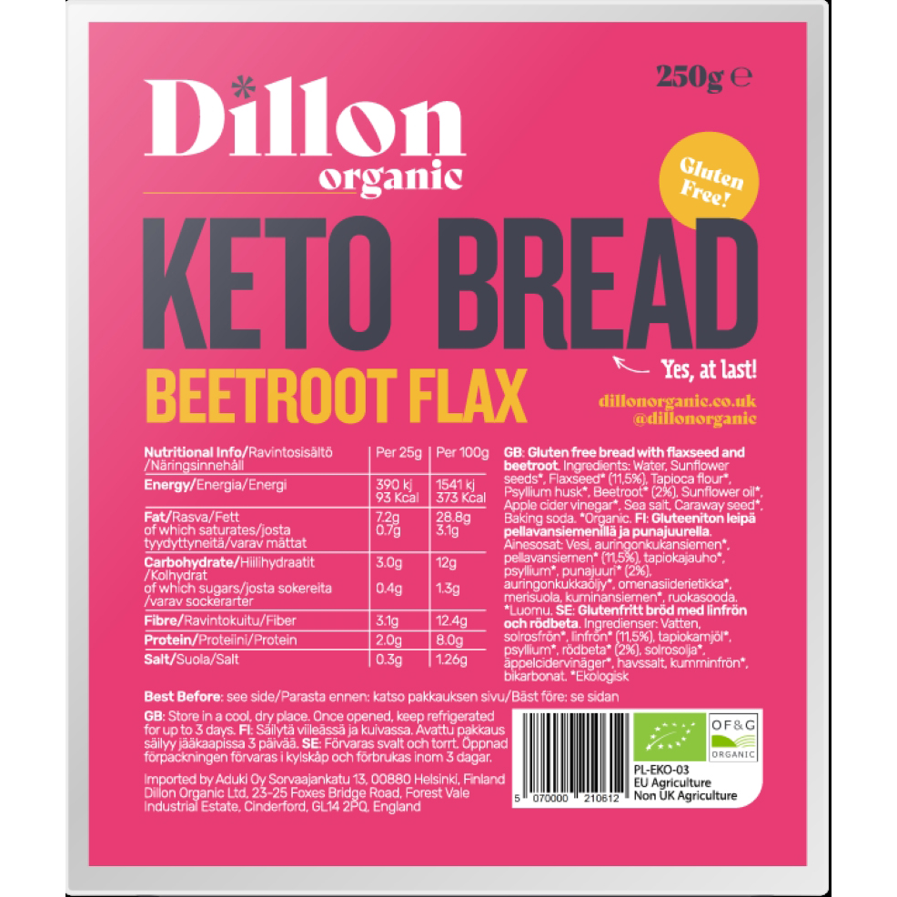 Beetroot Flax Keto Bread 250g - Just Natural