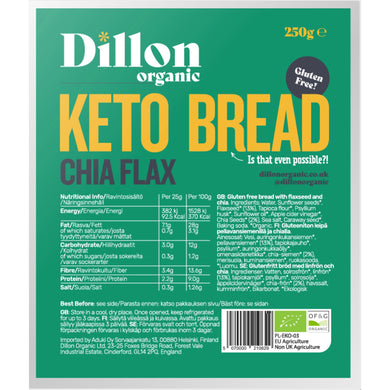 Dillon Organic Chia Flax Keto Bread 250g