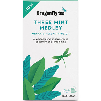 Dragonfly Tea Three Mint Medley Organic Herbal Tea 20 bag