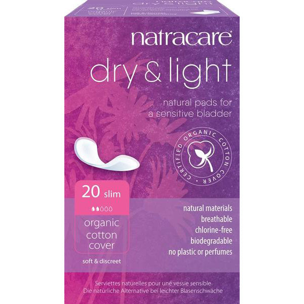Natracare Dry & Light Incontinence Pads Slim x 20 - Just Natural