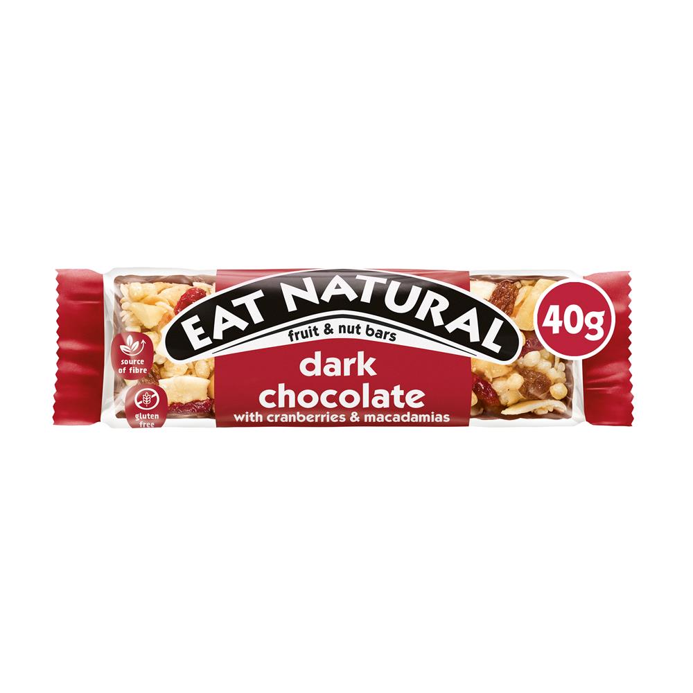 Cranberry & Macadamia Bar with Dark Chocolate 40g - Just Natural