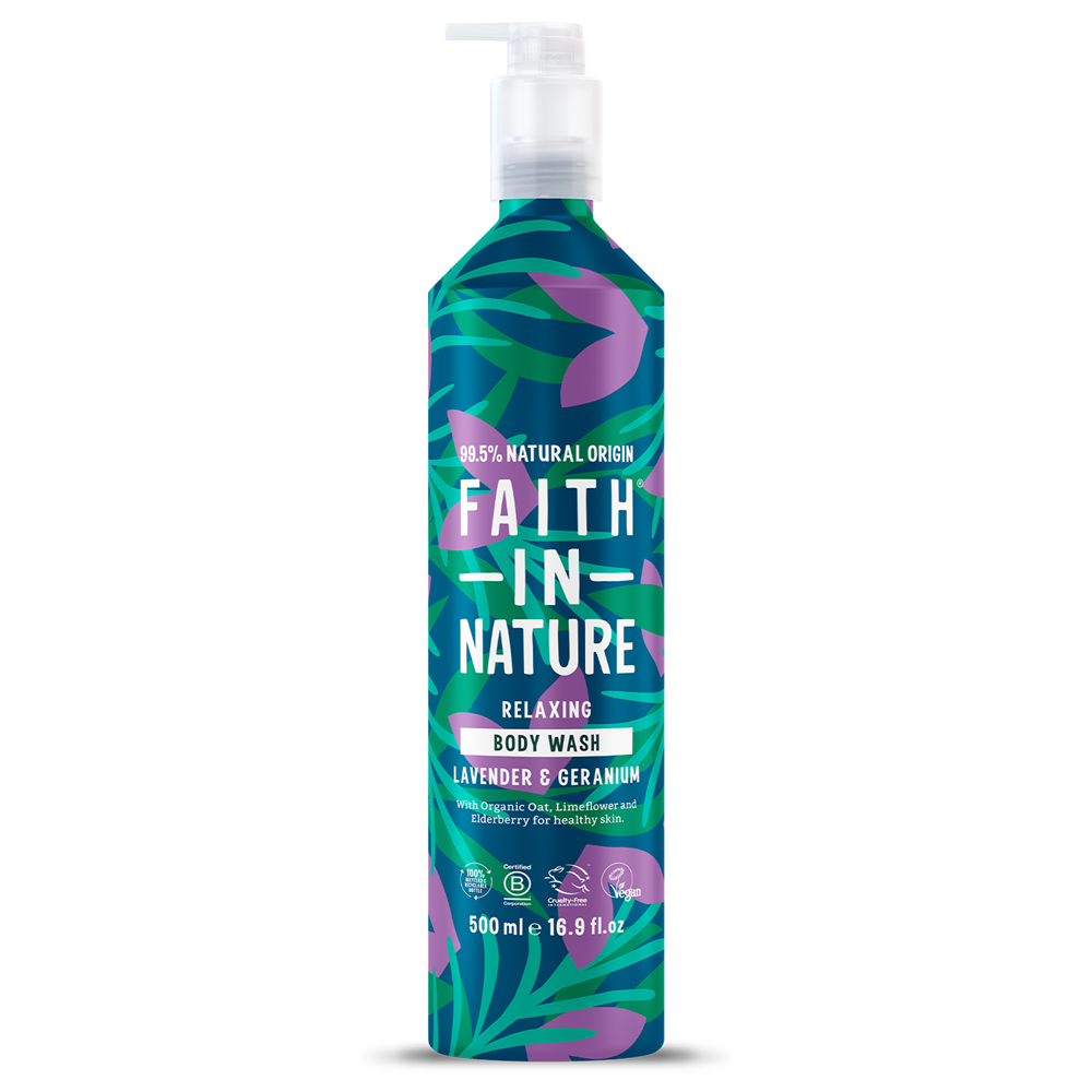 Lavender & Geranium Body Wash - 500ml Metal - Just Natural
