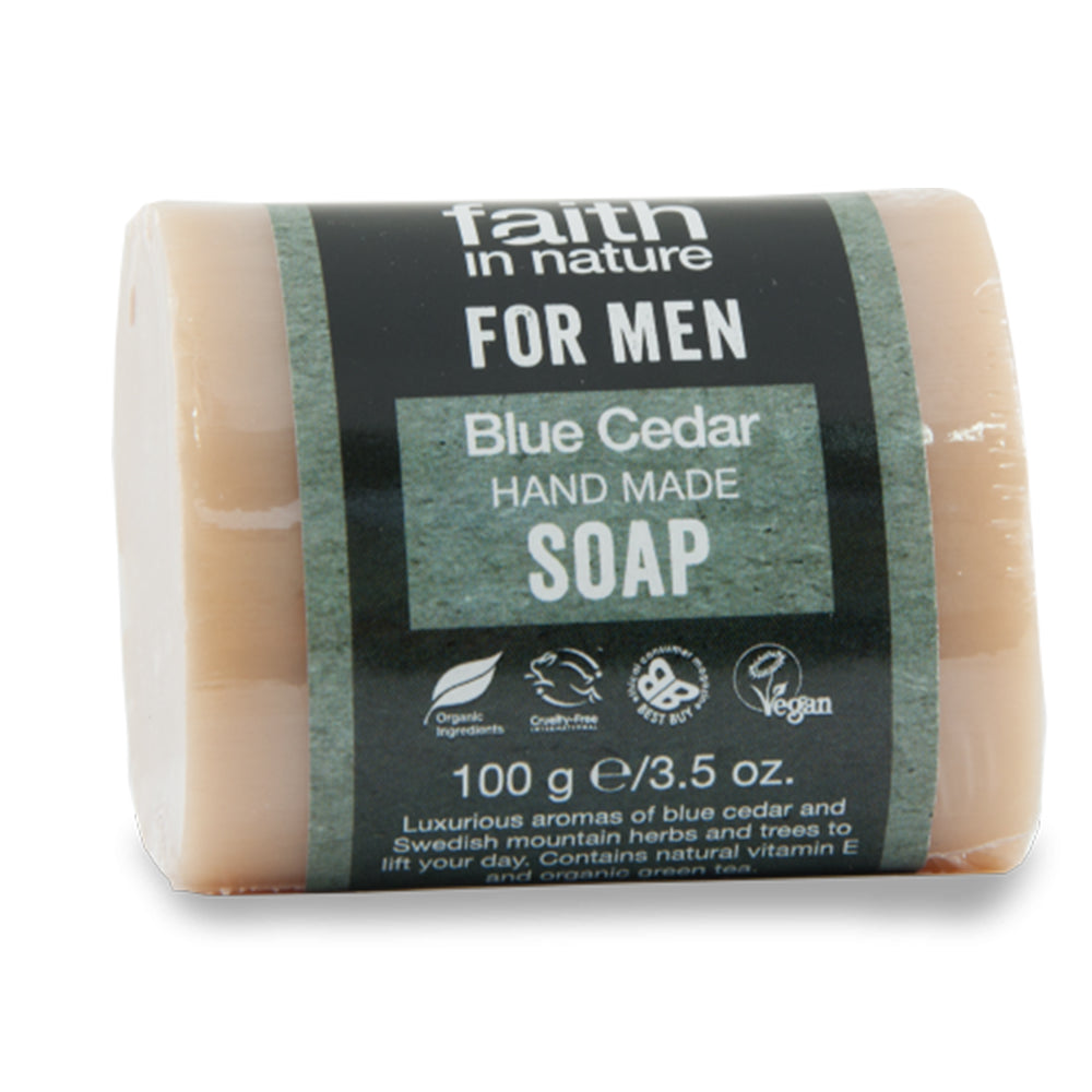 Faith For Men Blue Cedar Soap 100g - Just Natural