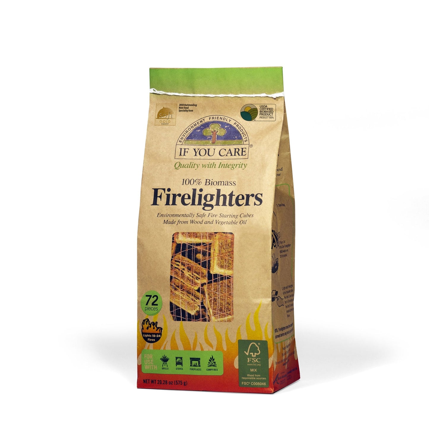 If You Care Firelighters. Non toxic wood and vegetable 72 pieces - Just Natural