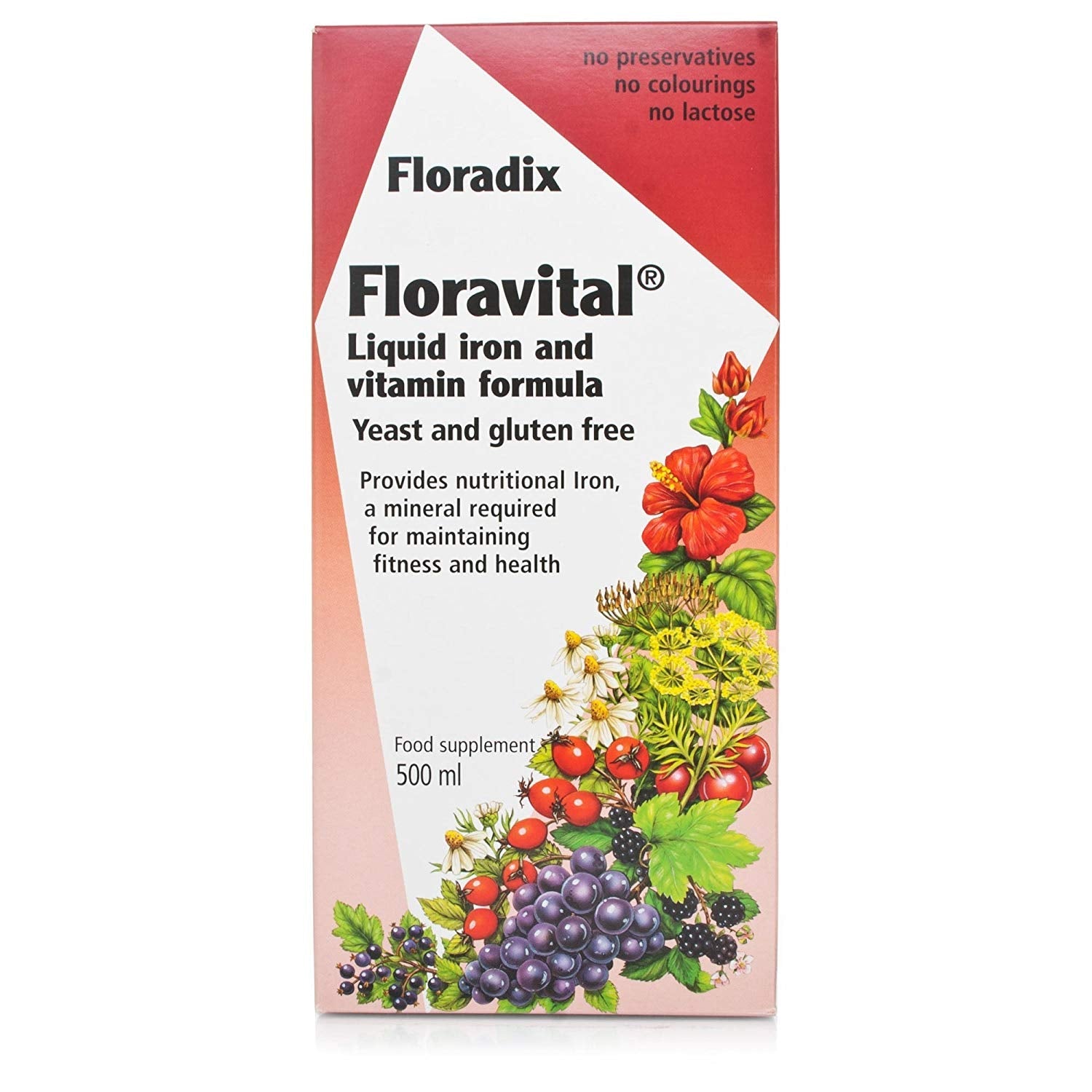 Floravital Yeast & gluten free liquid iron formula Just Natural