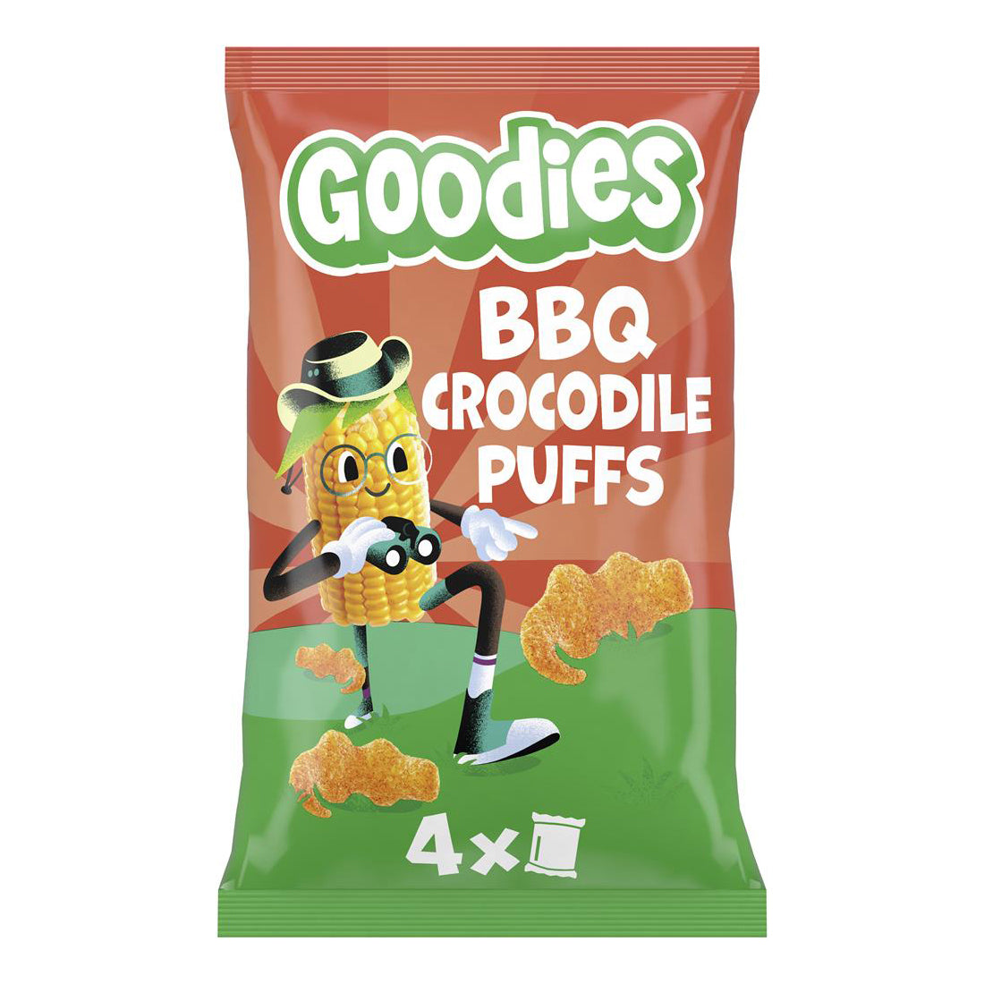 Goodies Kids Snack Crocodile Puffs BBQ Multipack 4x12g - Just Natural