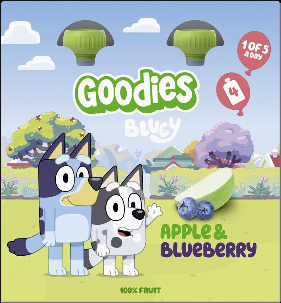 Bluey KIDS Apple & Blueberry Pouch 4x100g - Just Natural