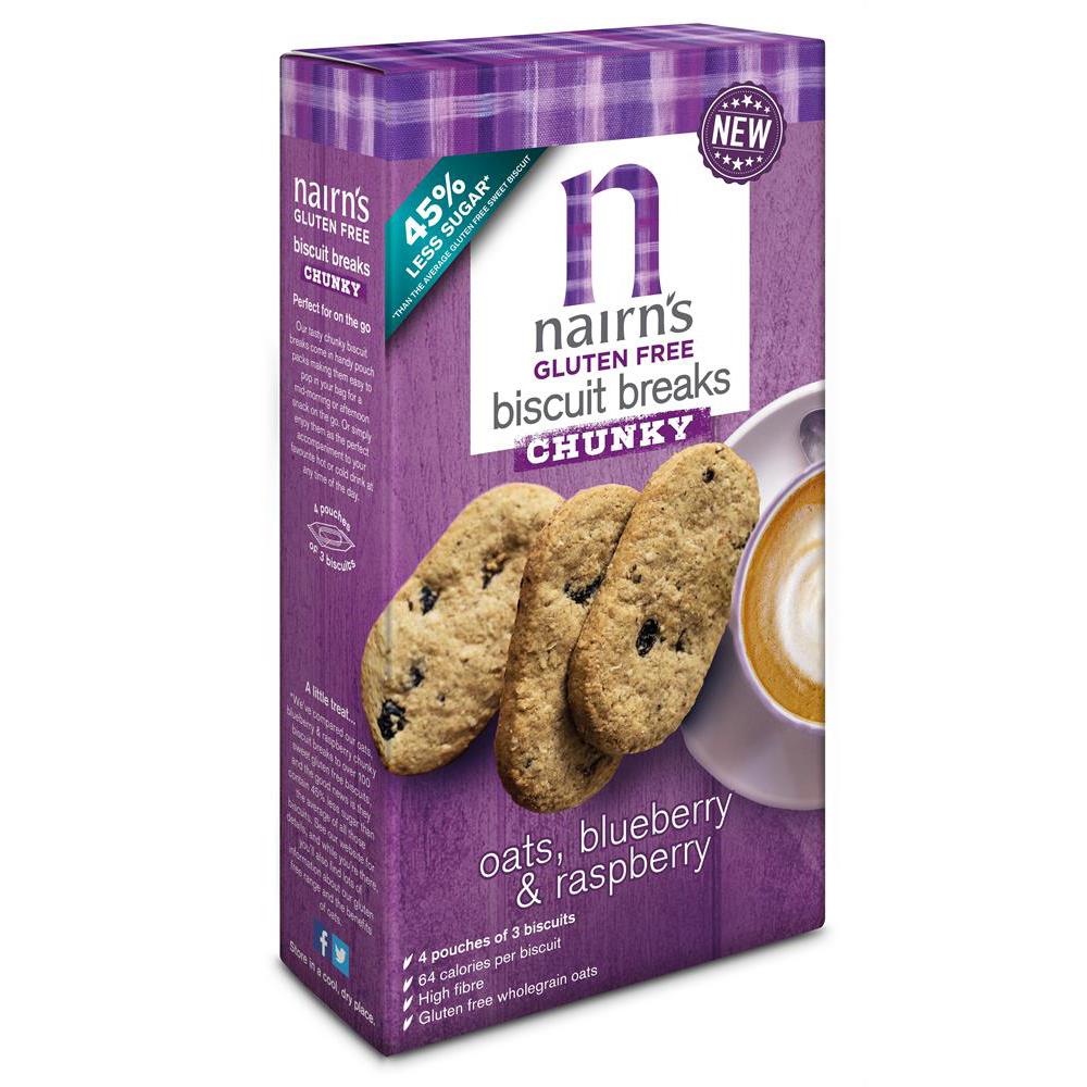 Nairns Gluten Free Blueberry & Raspberry Biscuit Break Chunky 160g - Just Natural
