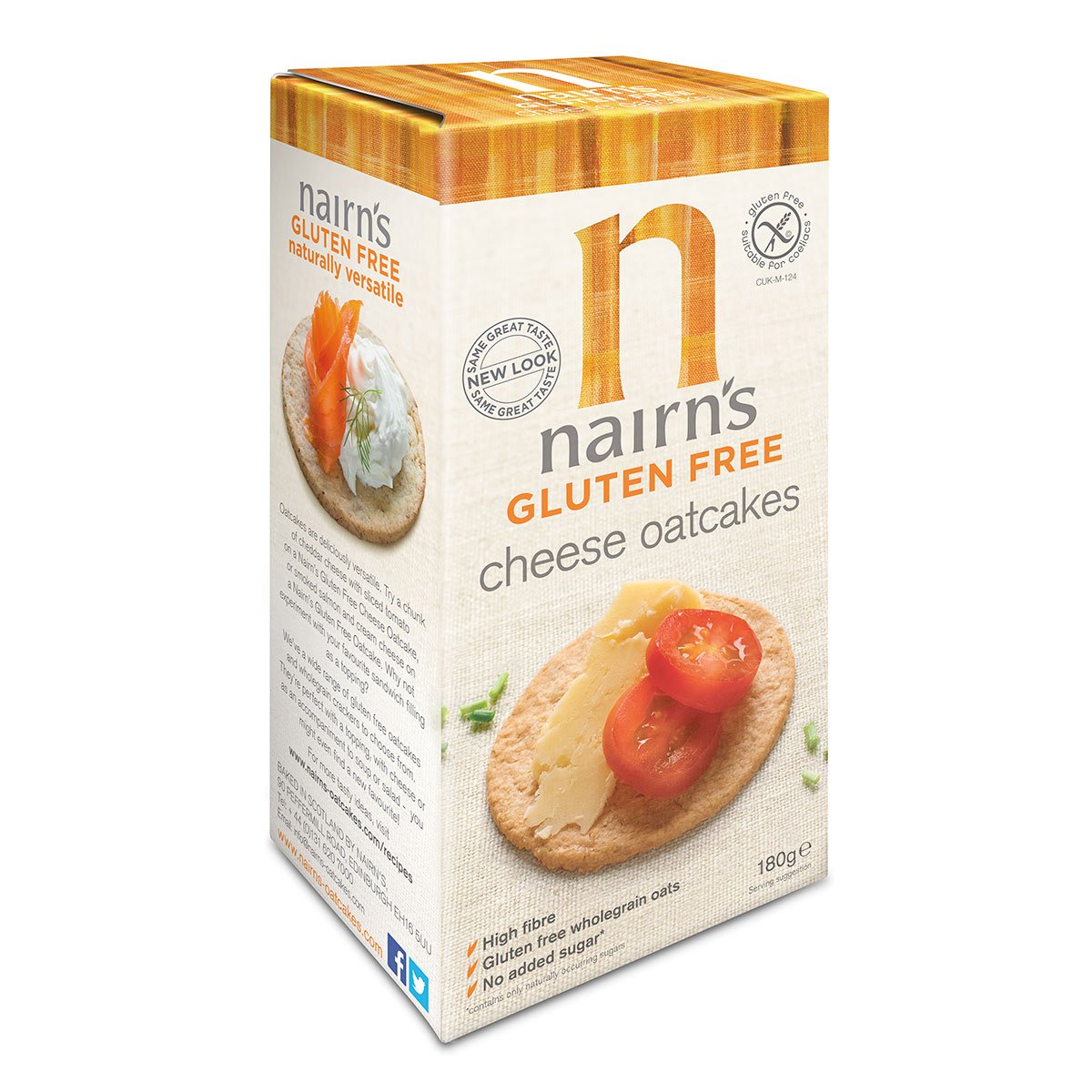 Nairns Gluten Free Cheese Oatcakes 180g - Just Natural