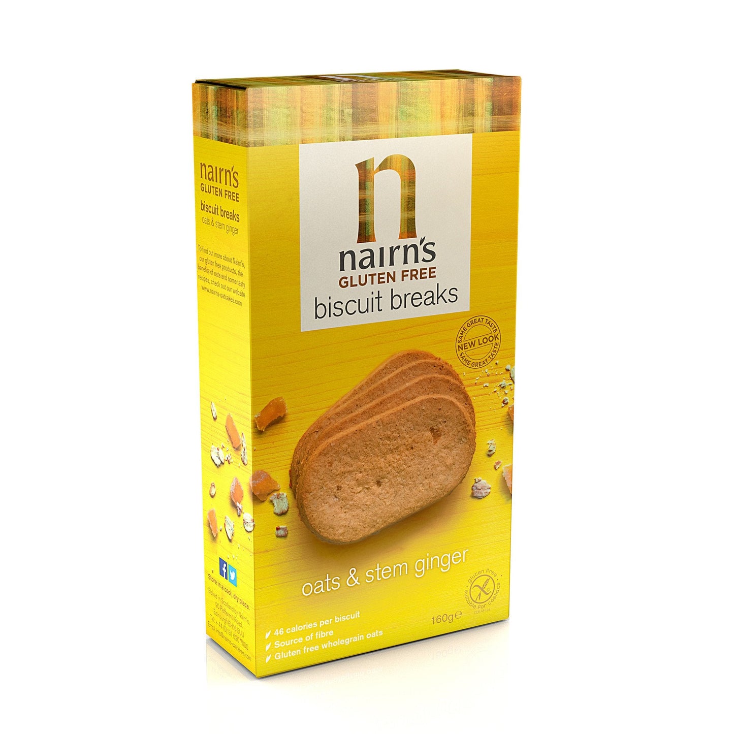 Nairns Gluten Free Oats & Stem Ginger Biscuit Breaks 160g - Just Natural