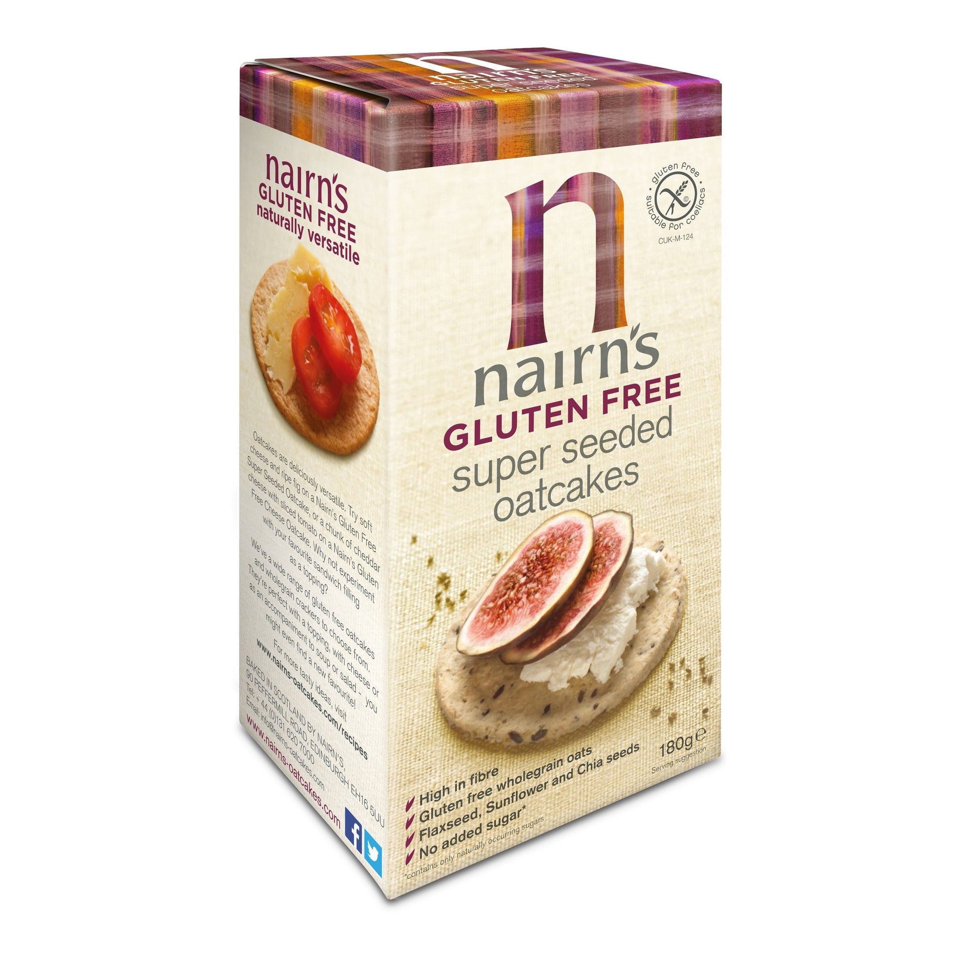 Nairns Gluten Free Super Seeded oatcake 180G - Just Natural