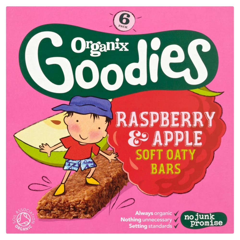 Organix Goodies Apple & Raspb cereal bar multipk 6 x 30g - Just Natural
