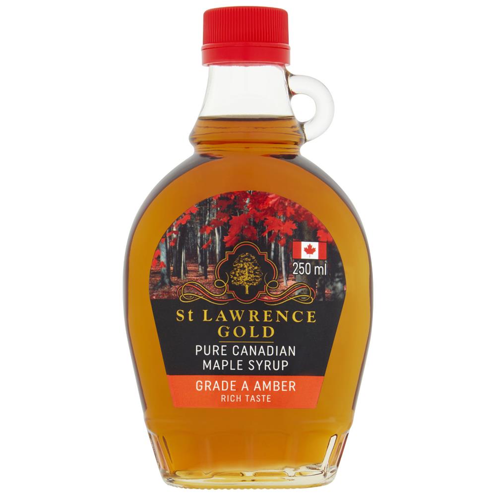 St Lawrence Gold Grade A Amber Colour, Rich Taste Maple Syrup 250ml - Just Natural