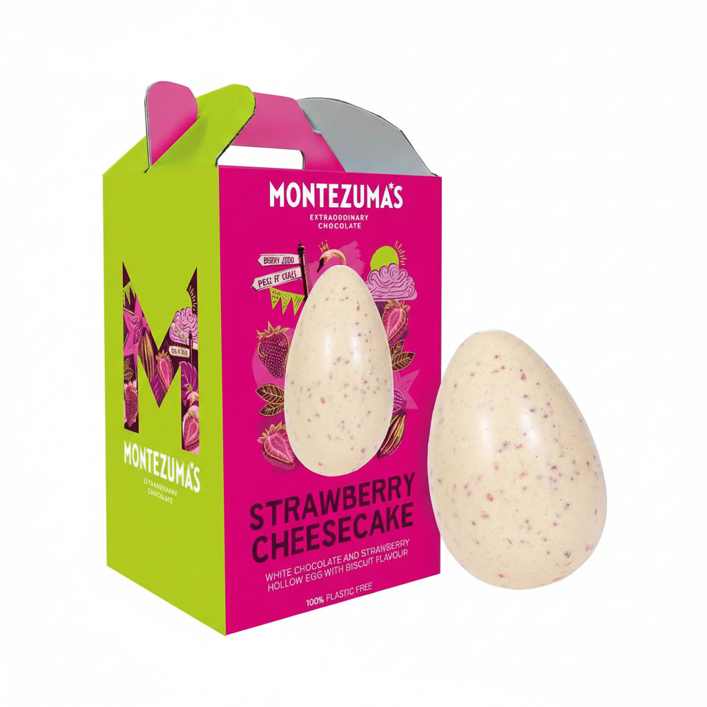 White Chocolate Hollow Egg with Strawberry & Biscuit 150g - Just Natural