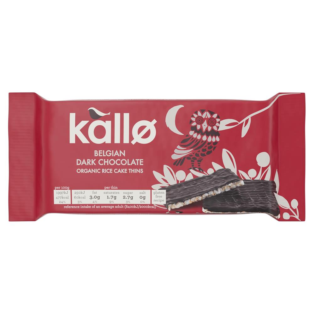 Organic Belgian Dark Chocolate Rice Cake Thins 75g - Just Natural