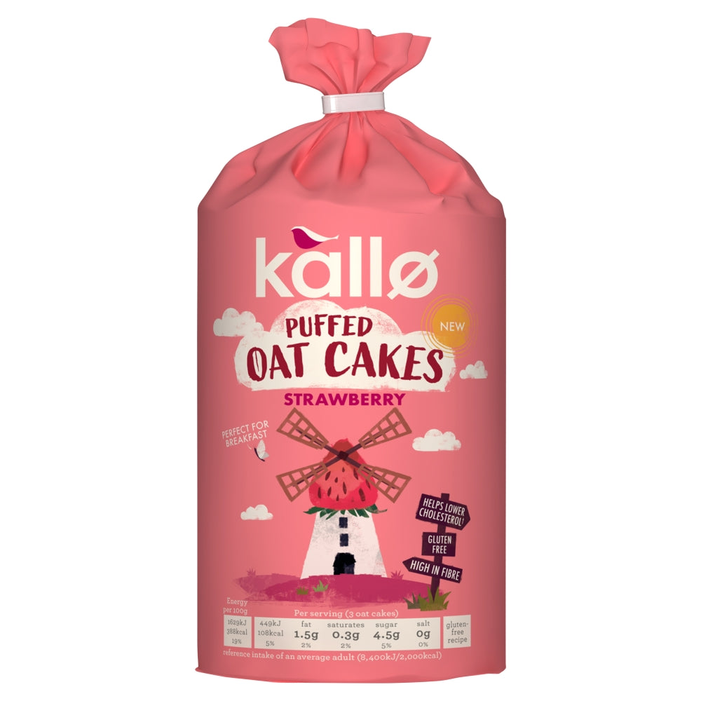 Strawberry Puffed Oat Cakes 122g - Just Natural
