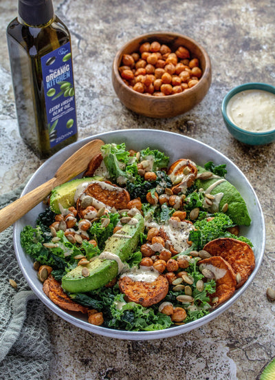 Kale Caesar Chickpea Salad