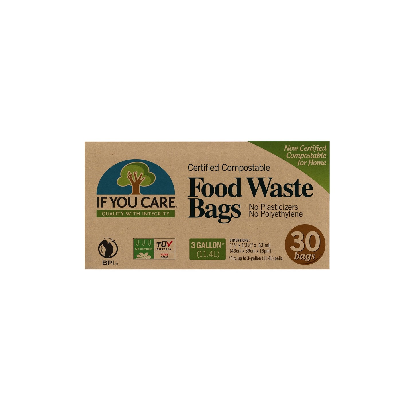 If You Care Kitchen Caddy Bags (food waste bags) 30 bags - Just Natural