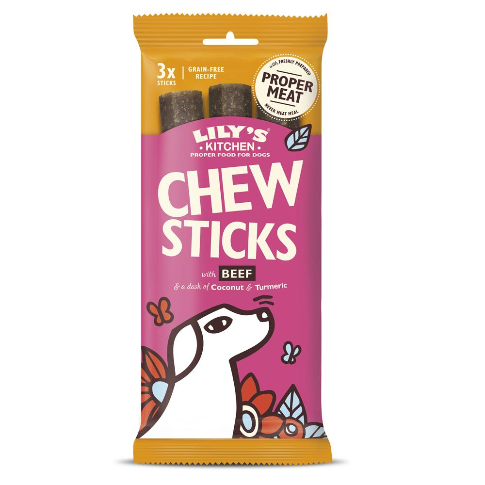 Lilys Kitchen Dog Chew Sticks with Beef 120g