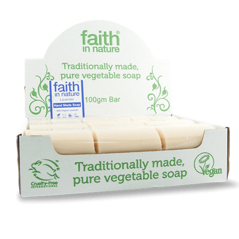 Faith In Nature Lavender soap unwrapped x 18 Box - Just Natural