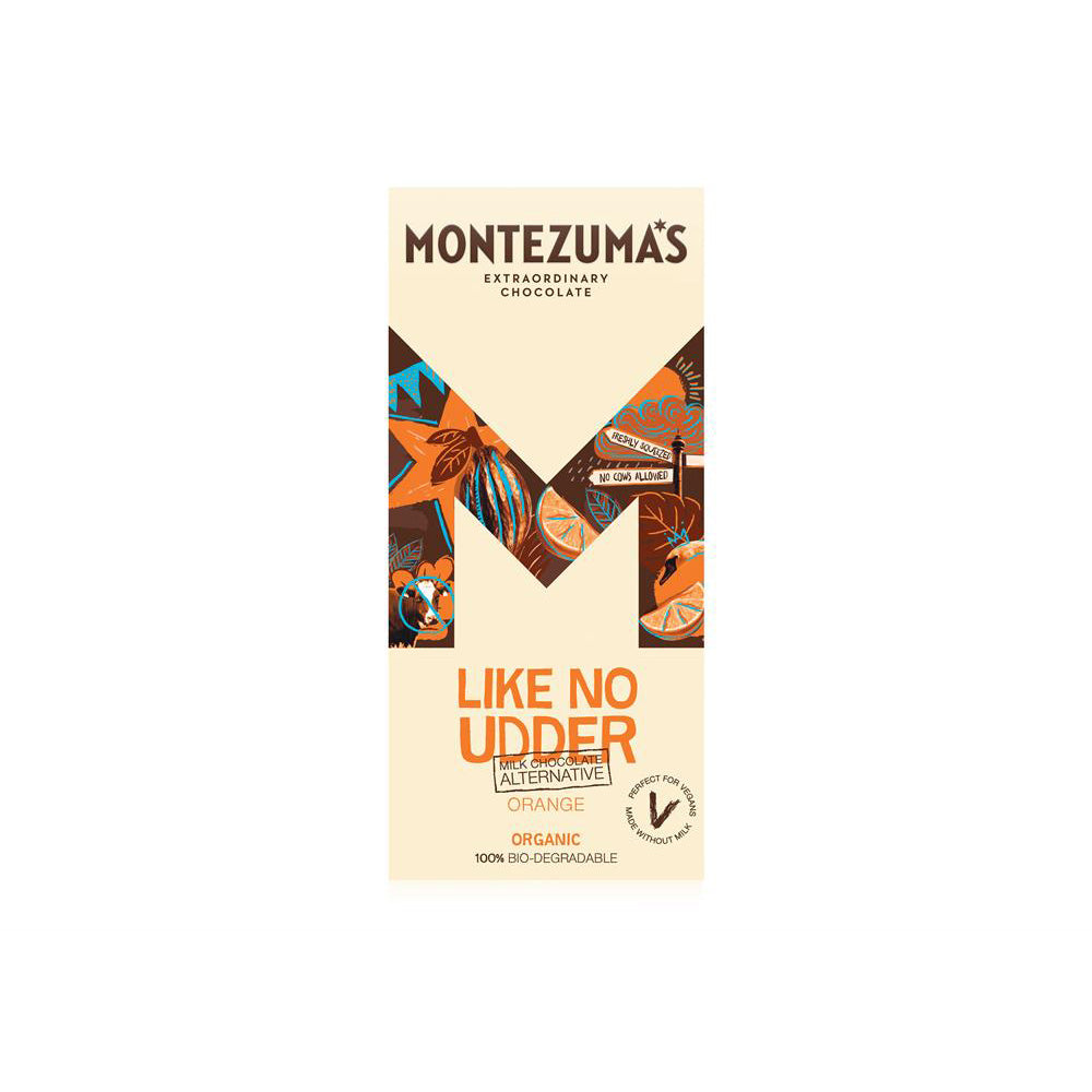 Montezumas Like No Udder Orange Milk Chocolate Alternative 90g - Just Natural