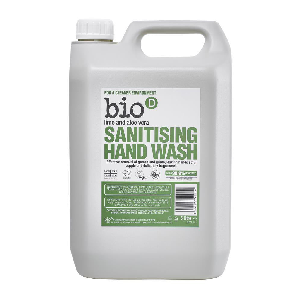 Bio-D Lime & Aloe Vera Sanitising Hand Wash 5000ml - Just Natural