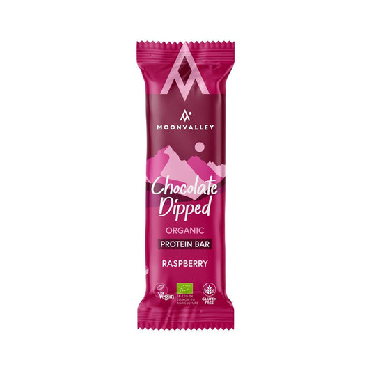 Organic Gluten-free Protein Bar Chocolate-Dipped Raspberry 50g.