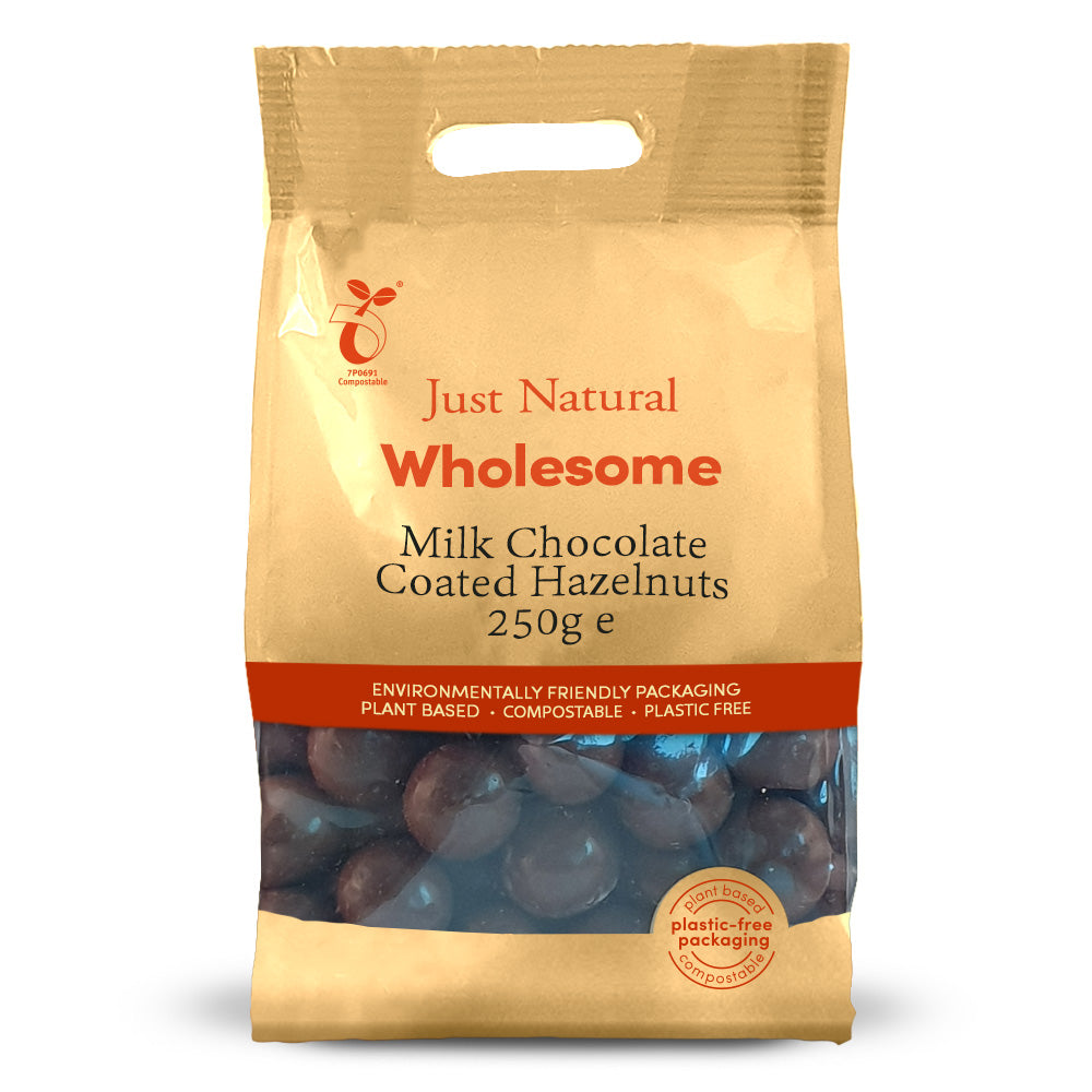 Just Natural Milk Chocolate Coated Hazelnuts 250g - Just Natural