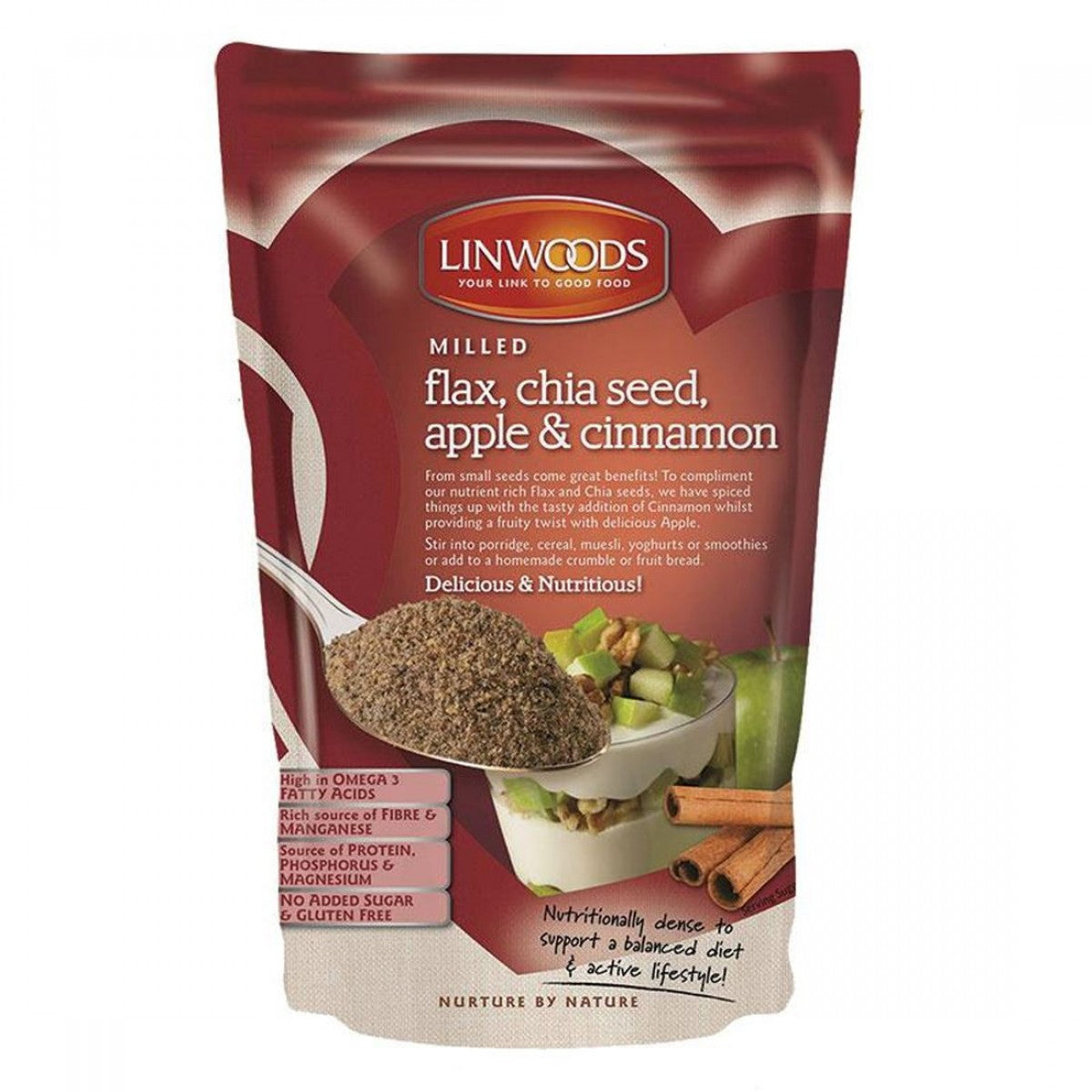 Linwoods Milled Flaxseed, Chia, Apple & Cinnamon 200g - Just Natural