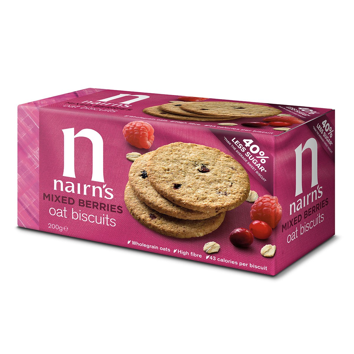 Nairns Mixed Berries Oat Biscuits wheat free 200g - Just Natural