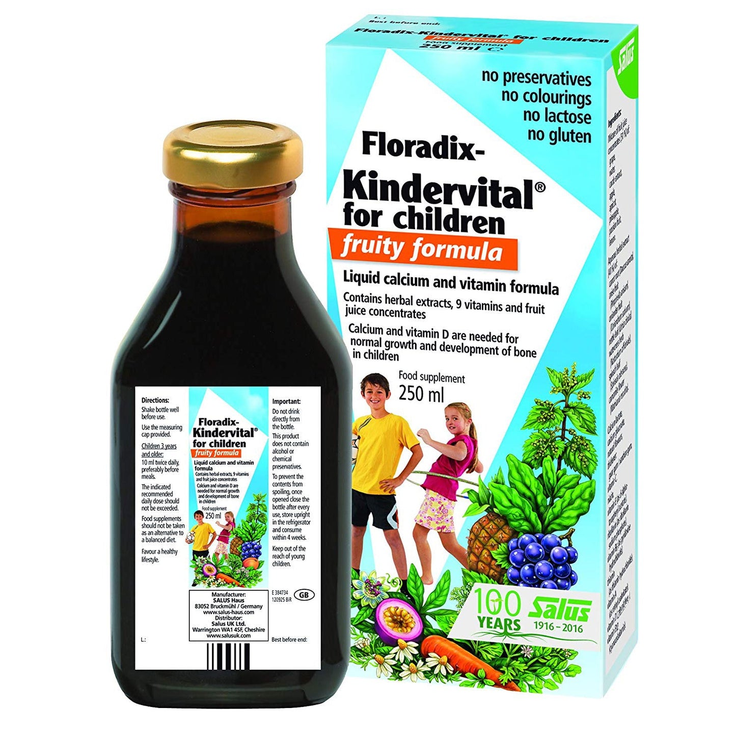 Floradix New Improved Kindervital for Children Fruity Formula 250ml - Just Natural