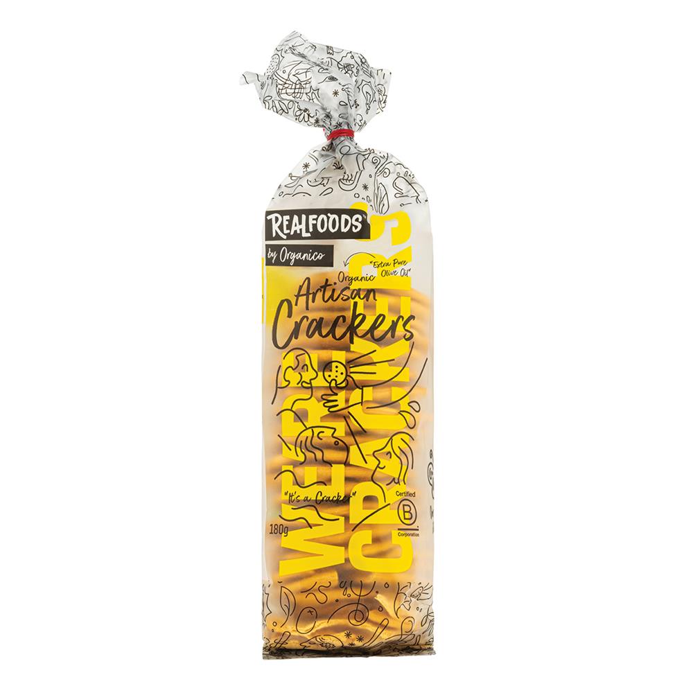 Realfoods by Organico Org Baked Crackers with EVOO 180g