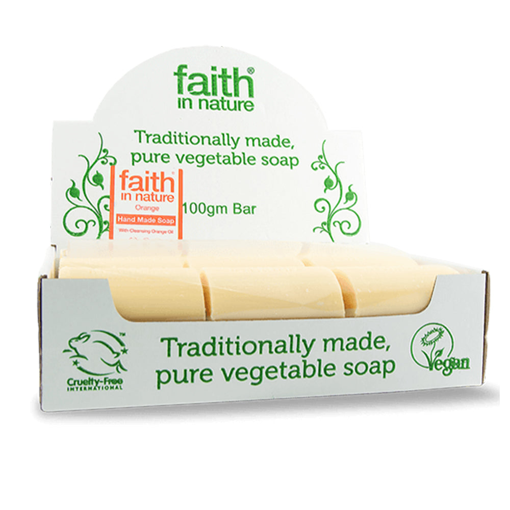 Faith In Nature Orange soap unwrapped x 18 Box - Just Natural