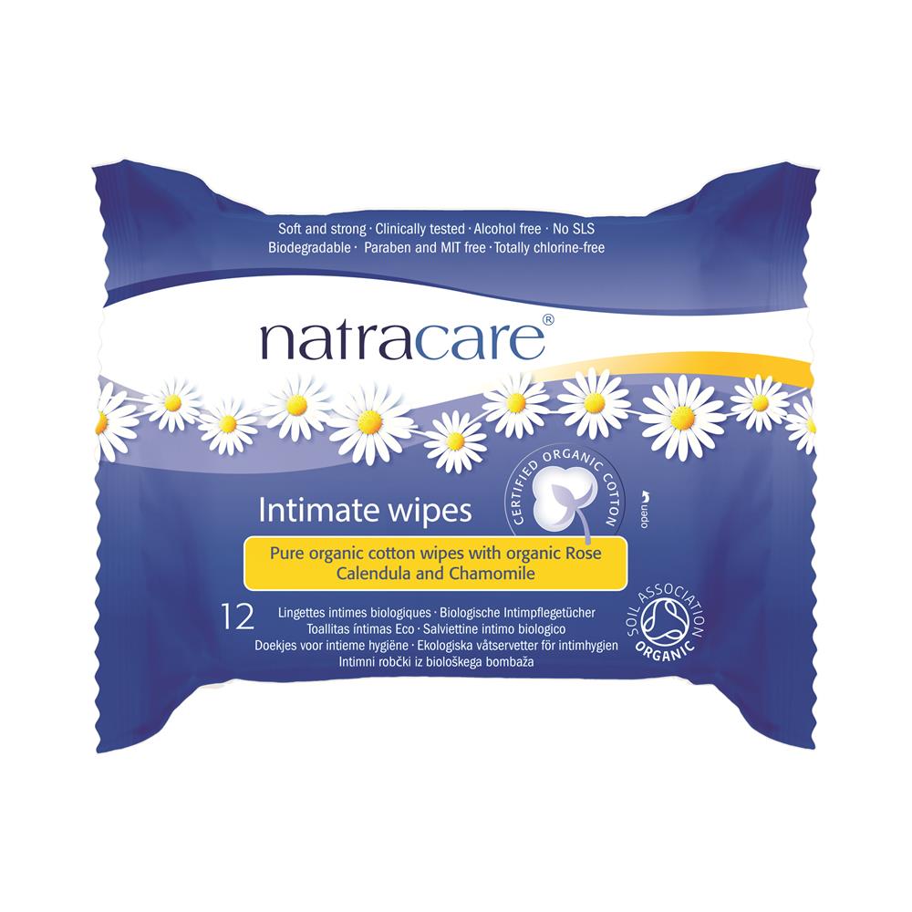 Natracare Organic Cotton Intimate Wipes x 12 - Just Natural