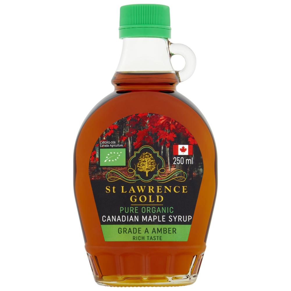 St Lawrence Gold Organic Grade A Amber Colour, Rich Taste Maple Syrup 250ml - Just Natural
