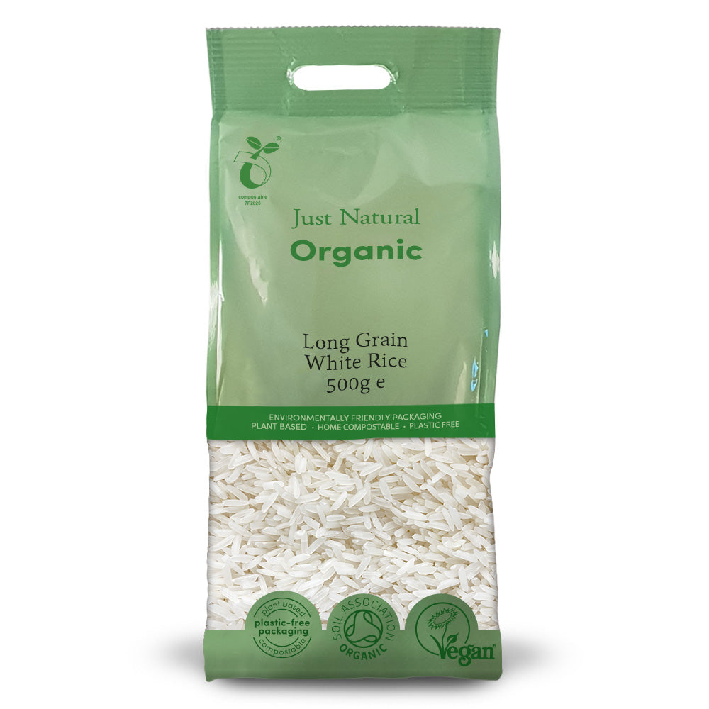 Organic Long Grain White Rice 500g - Just Natural