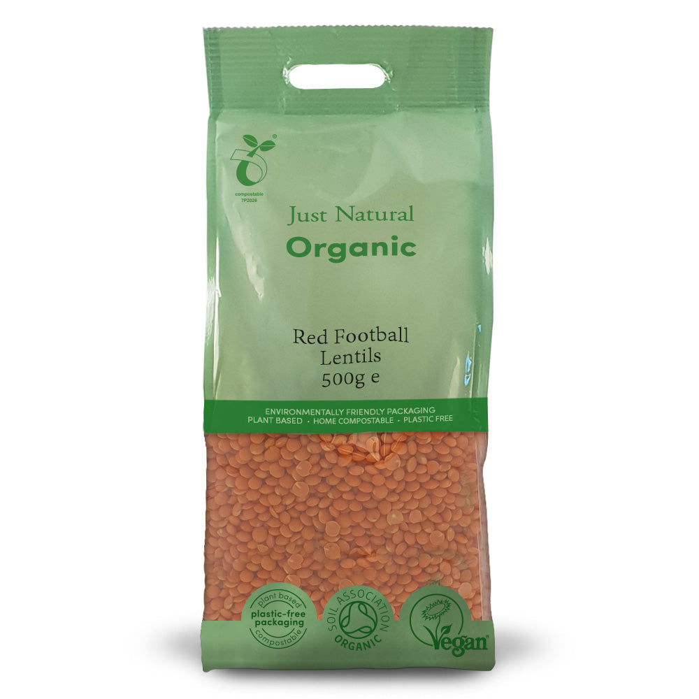 Just Natural Organic Red Football Lentils 500g - Just Natural