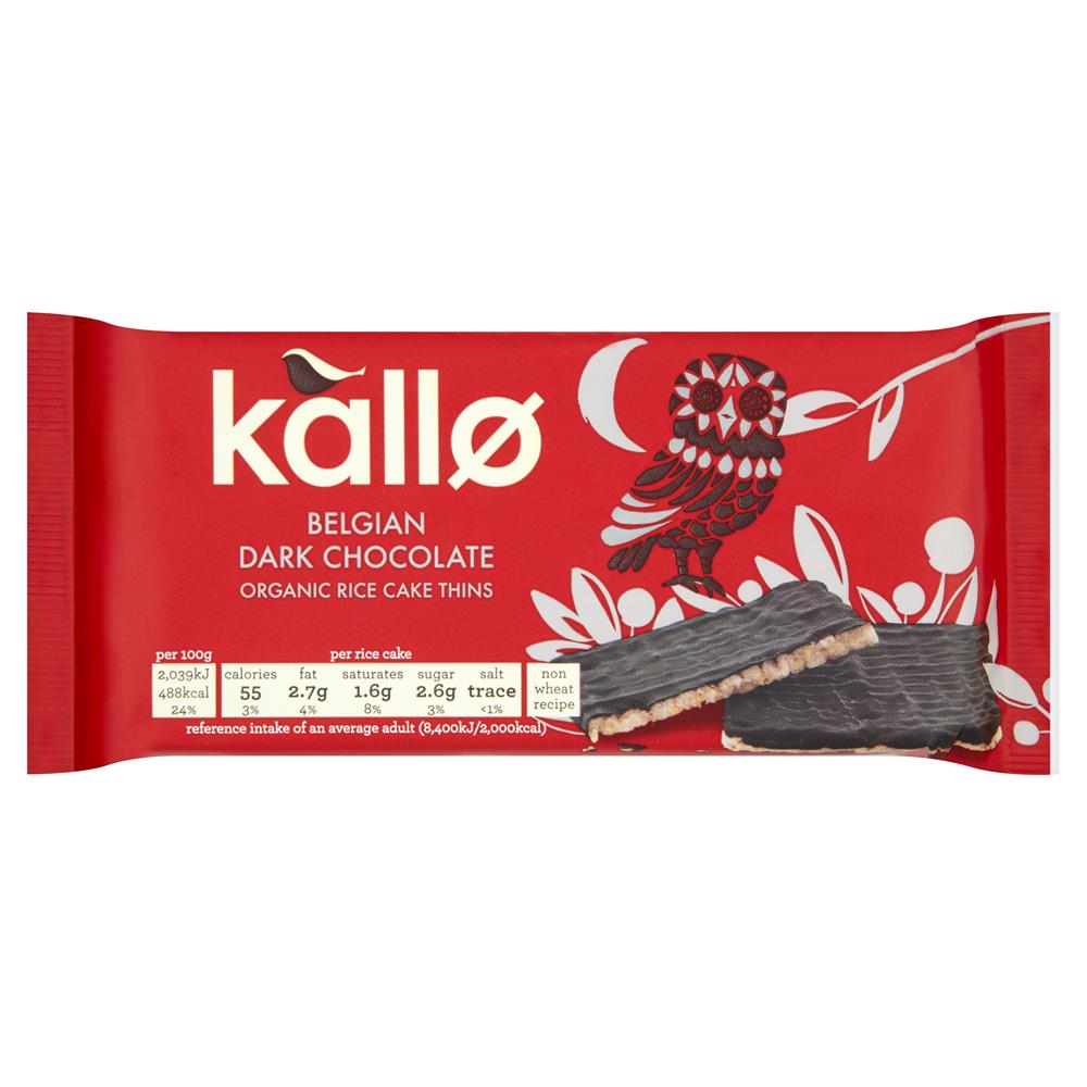 Kallo Organic Thin Slice Dark Chocolate Rice Cakes 90g - Just Natural