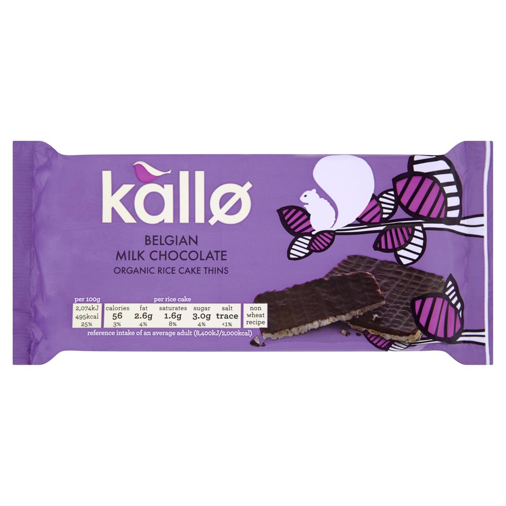 Kallo Organic Thin Slice Milk Chocolate Rice Cakes 90g - Just Natural
