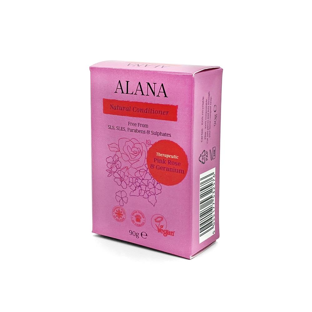 Alana Pink Rose & Geranium Natural Conditioner Bar 90g - Just Natural