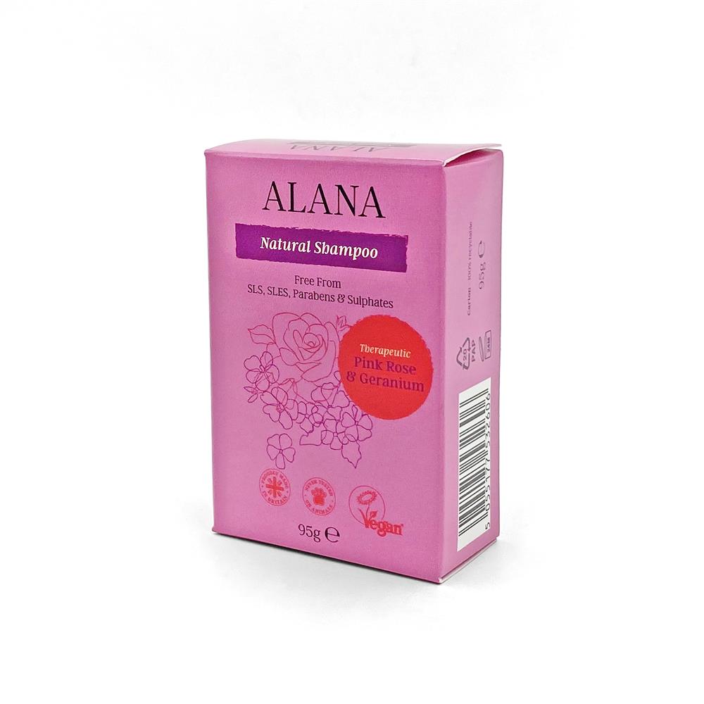 Alana Pink Rose & Geranium Natural Shampoo Bar 95g - Just Natural