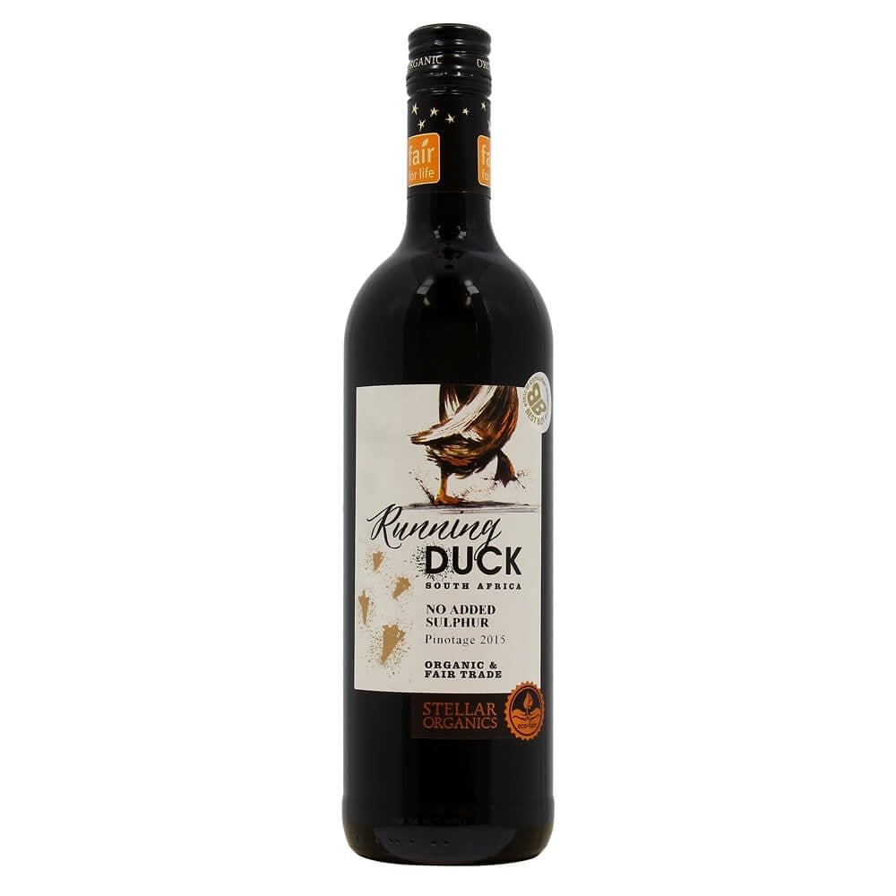 Pinotage 'Running Duck' NO SULPHUR ADDED, South Africa Organic Red Wine - Just Natural
