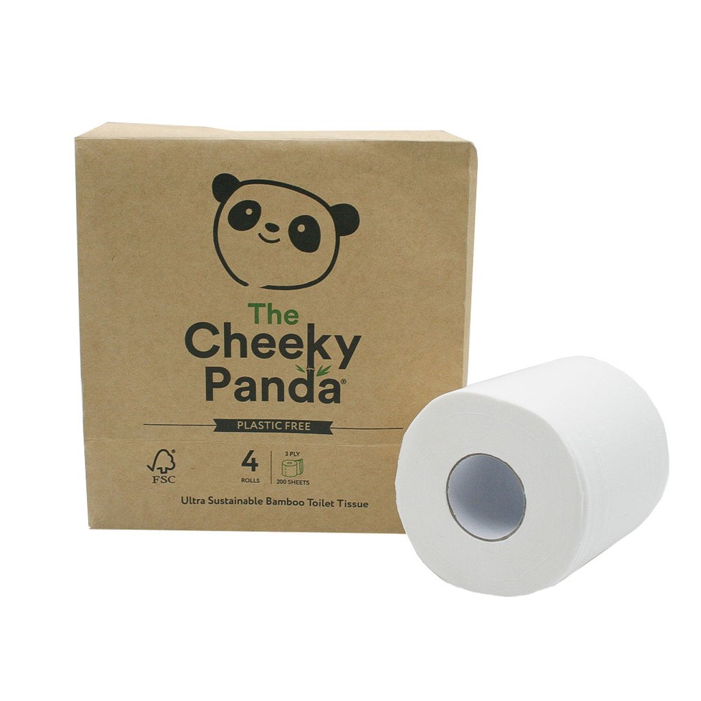 Cheeky Panda Plastic Free Ultra Sustainable Bamboo Toilet Roll - 4 Pack - Just Natural